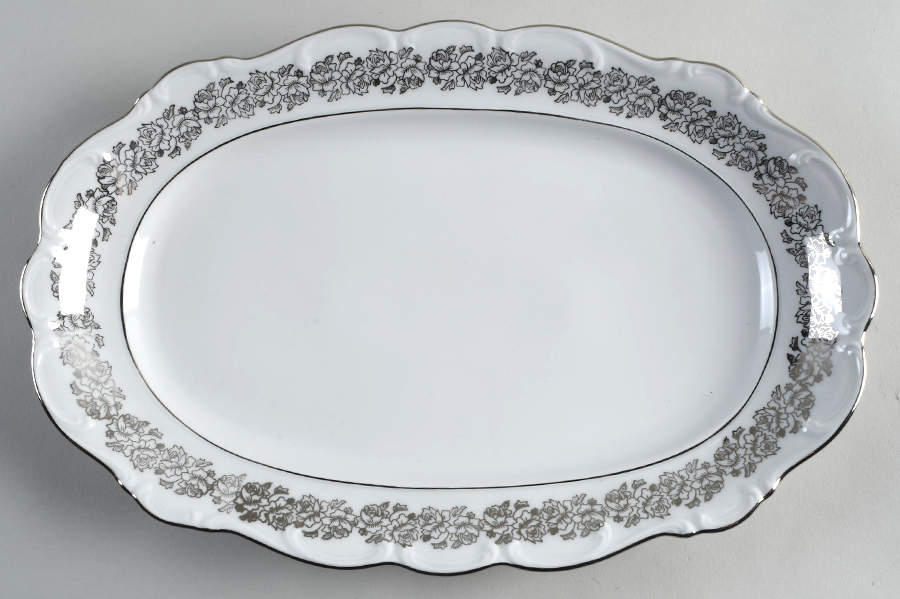 Bridal Rose 14" Oval Serving Platter by Cathedral-1