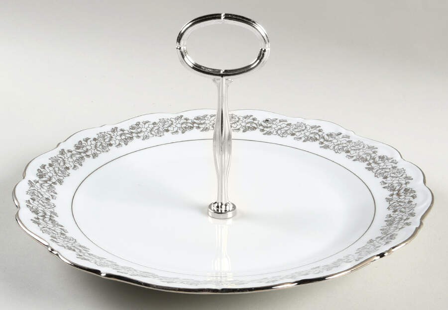 Bridal Rose Round Serving Plate with Center Handle (Dp) Hc by Cathedral-1