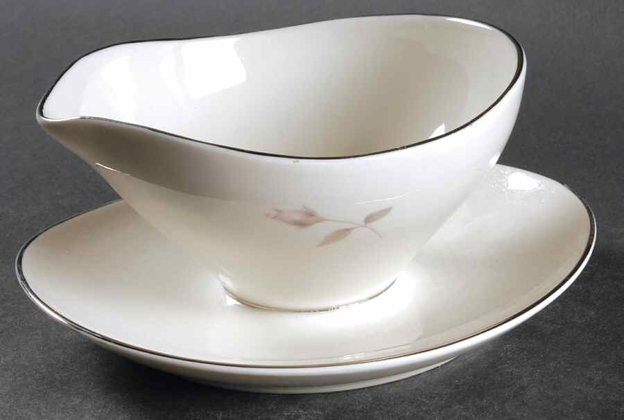 Enchanted Rose Gravy Boat with Attached Underplate by Cathedral-1
