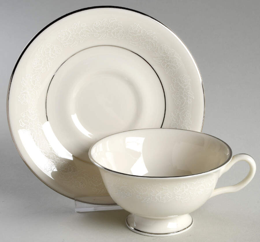 Garland Rose Footed Cup & Saucer Set by Cathedral-1
