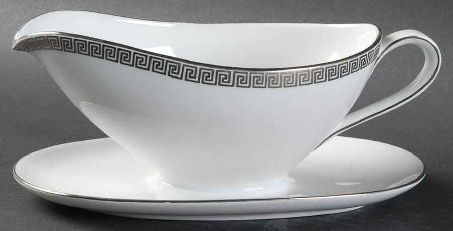 Prestige (Platinum Trim) Gravy Boat with Attached Underplate by Cathedral-1