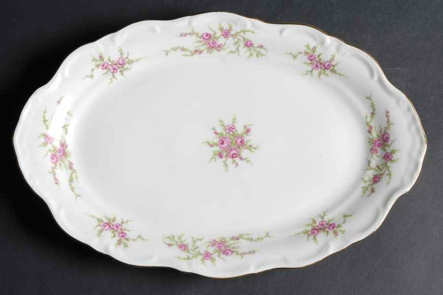 Moss Rose 13" Oval Serving Platter by Crown Bavaria-1