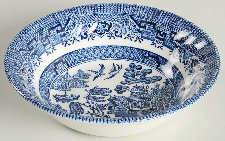 Blue Willow (Scalloped) Coupe Cereal Bowl by Crown Clarence-1