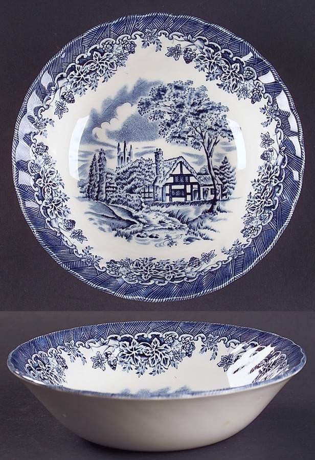 Brook-Blue, The (Made in England) Coupe Cereal Bowl by Churchill-1