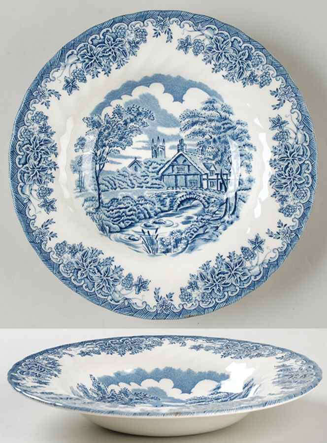 Brook-Blue, The (Made in England) Rim Soup Bowl by Churchill-1