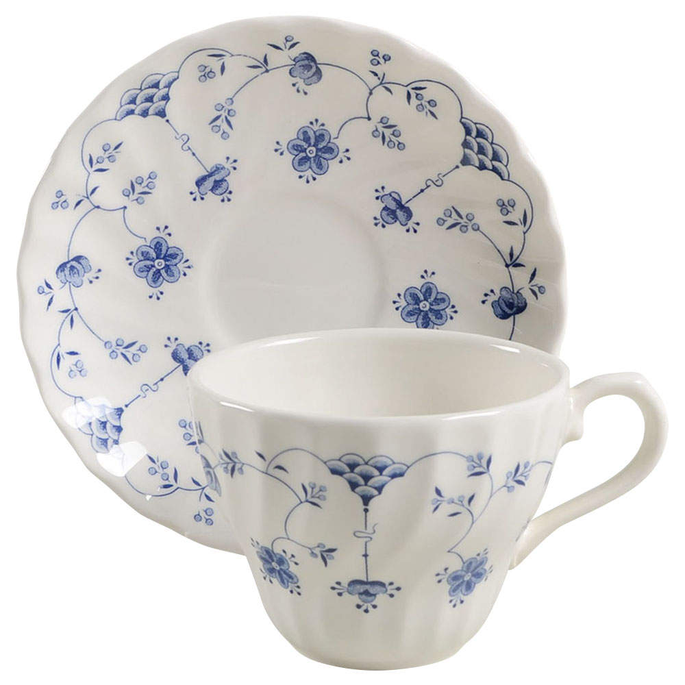 Finlandia (Swirl Rim, England) Flat Cup & Saucer Set by Churchill-1
