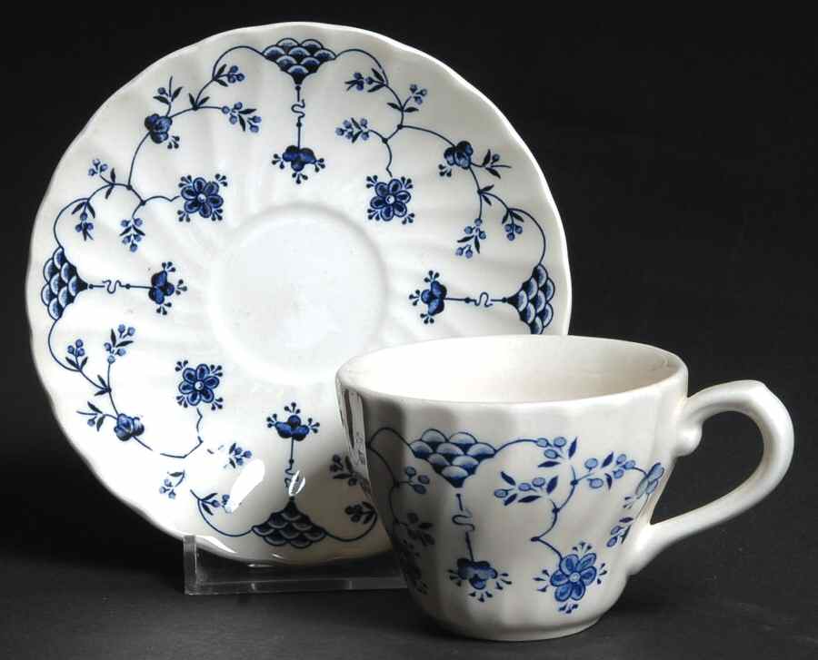 Finlandia (Swirl Rim, England) Flat Demitasse Cup & Saucer Set by Churchill-1