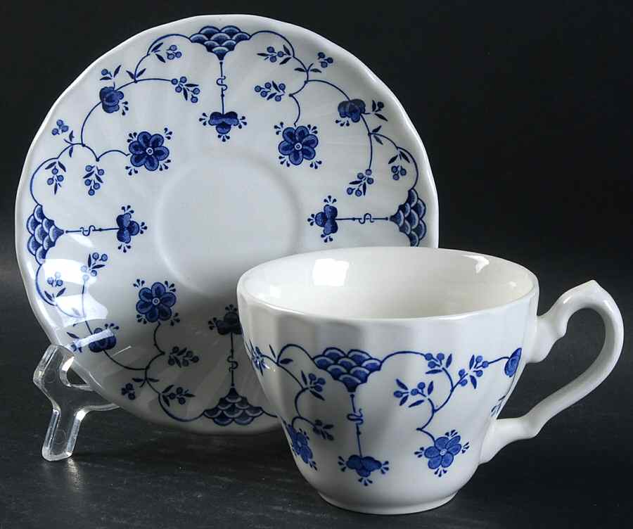 Finlandia (Swirl Rim, England) Flat Cup & Saucer Set by Churchill-1