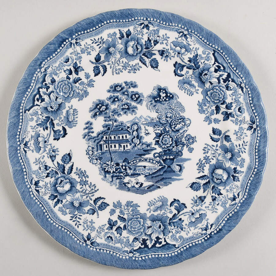 Tonquin Blue Cake Plate by Churchill-1