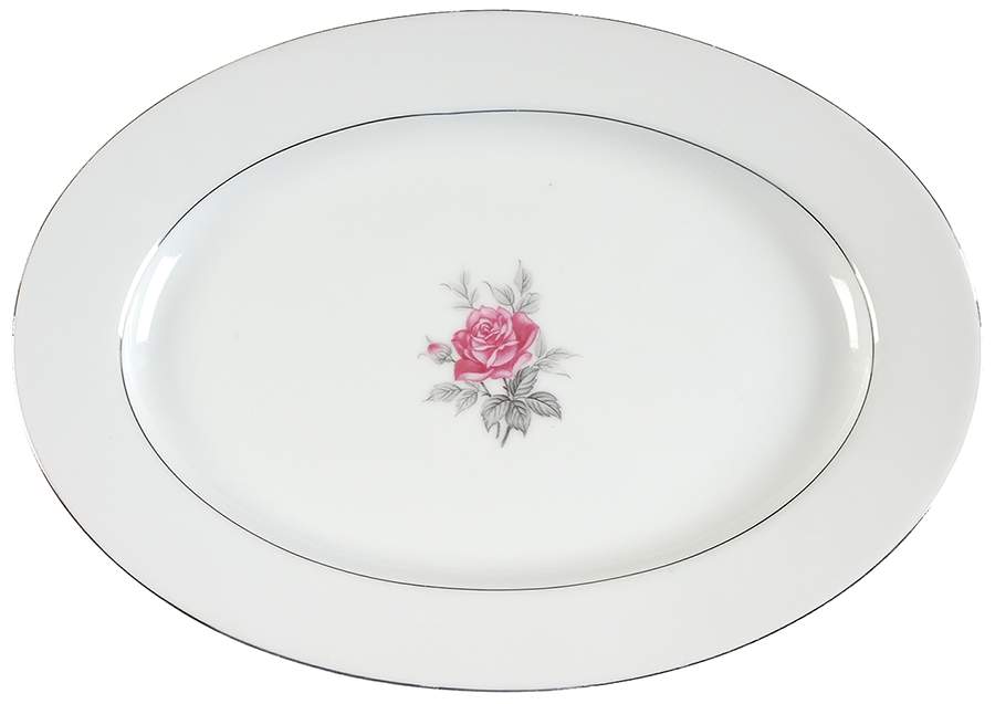 Majestic Rose 12" Oval Serving Platter by Castle Court-1