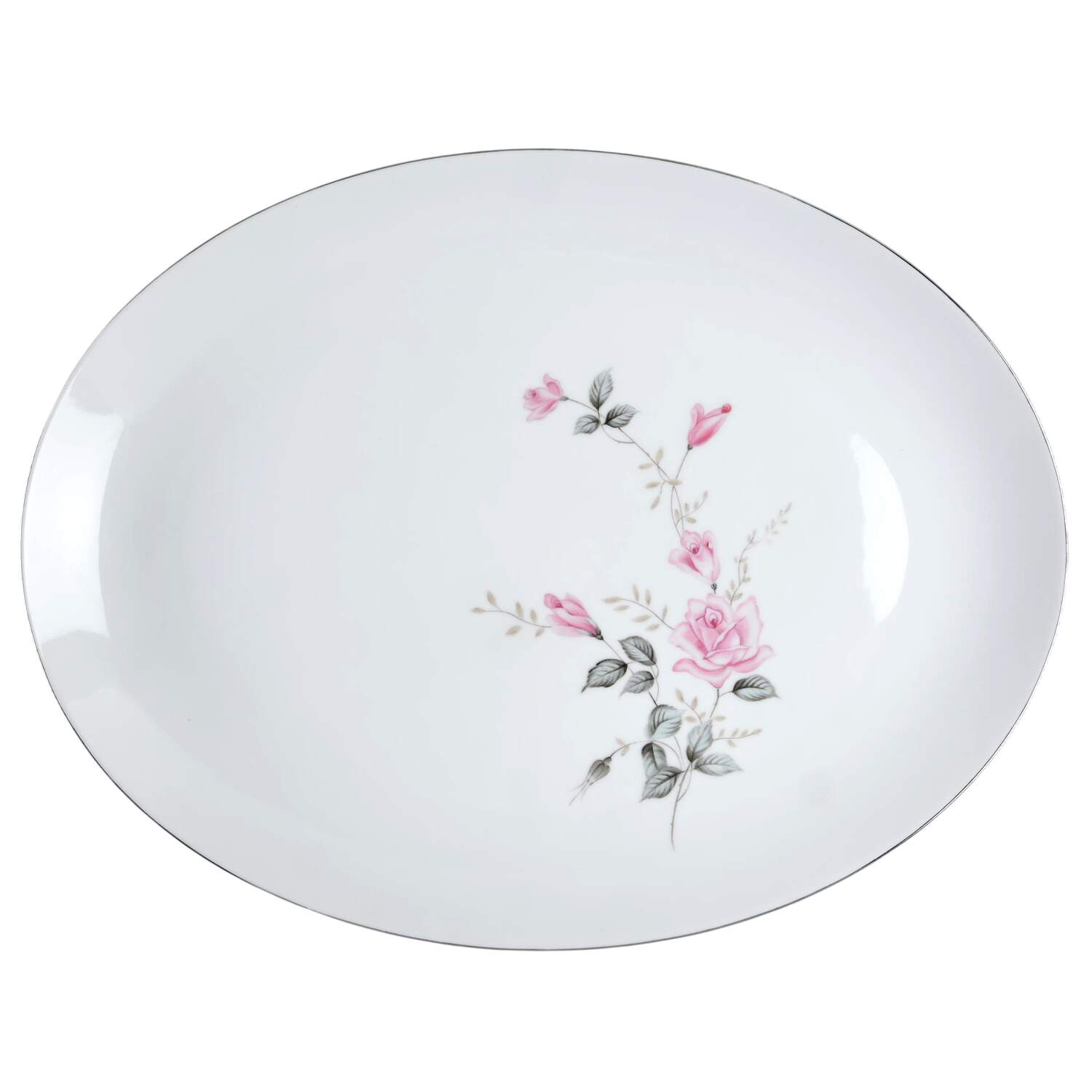 Rose Glow 16" Oval Serving Platter by Castle Court-1