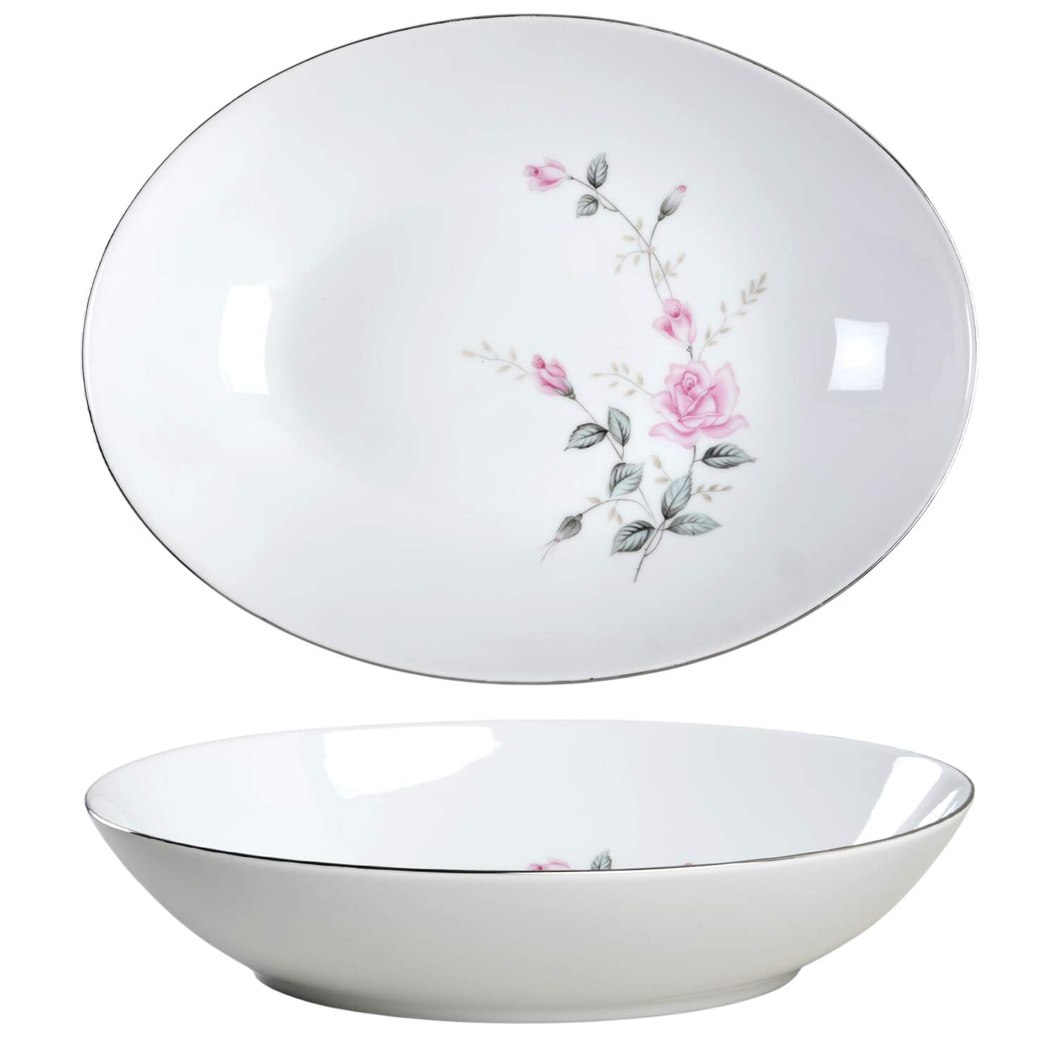 Rose Glow 10" Oval Vegetable Bowl by Castle Court-1