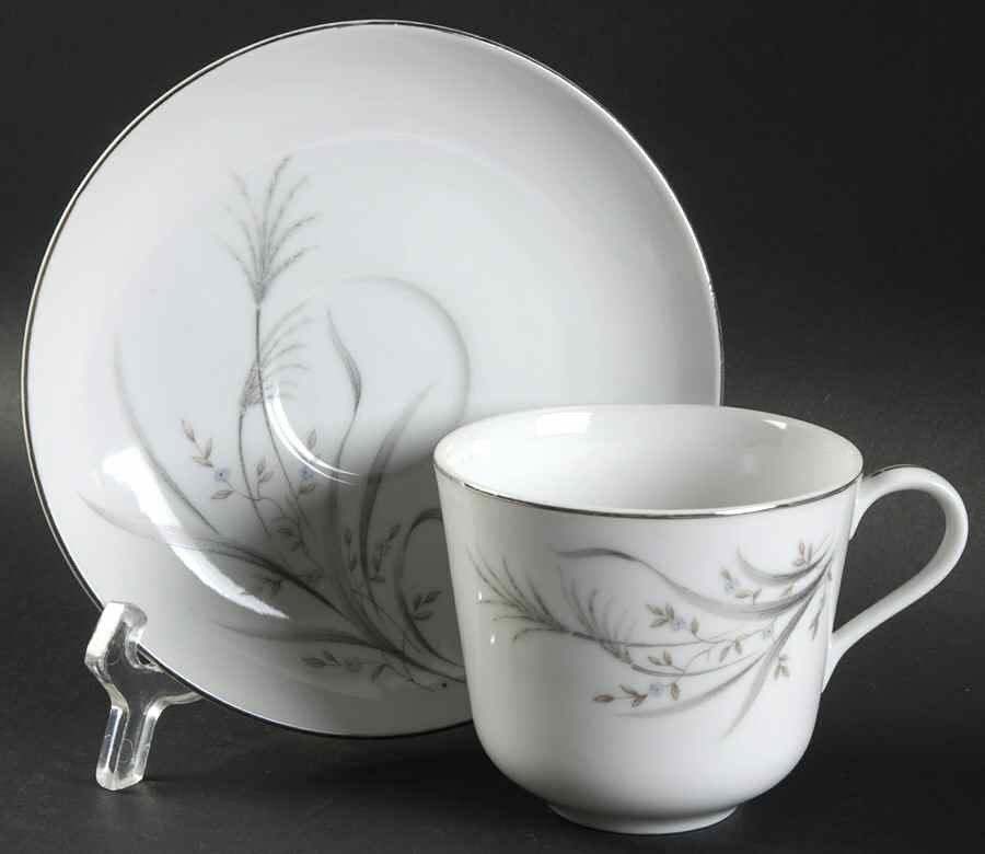 Wheat Spray Flat Cup & Saucer Set by Castle Court-1