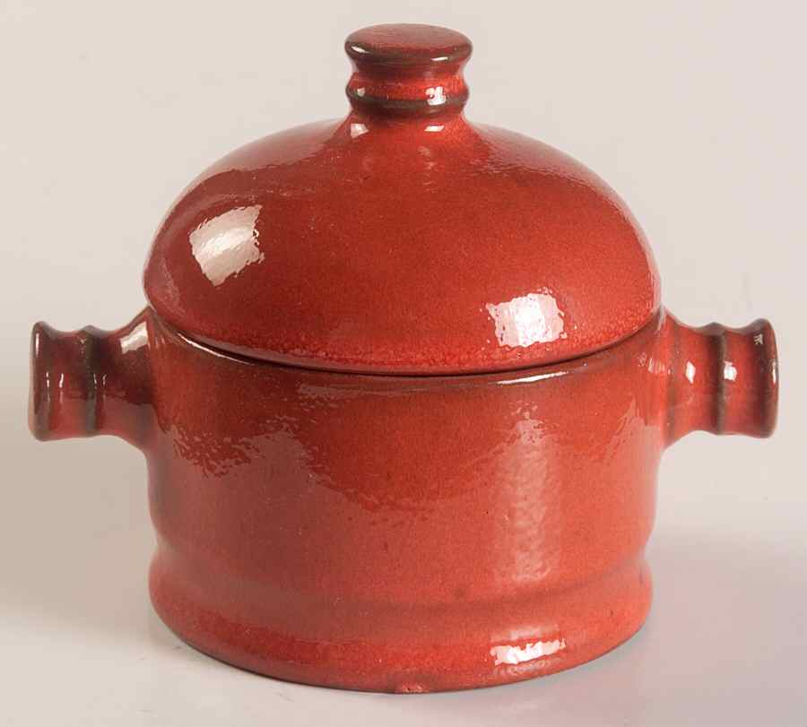Sunset Orange Sugar Bowl & Lid by Ceramano-1