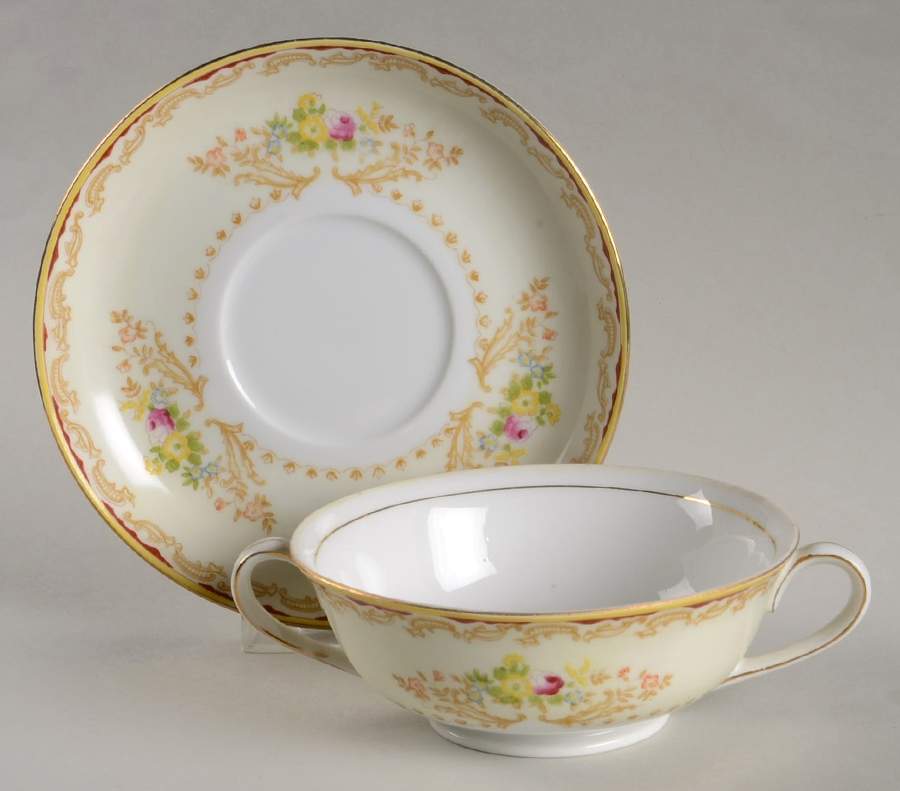 CEB16 Footed Cream Soup Bowl & Saucer Set by Celebrate-1