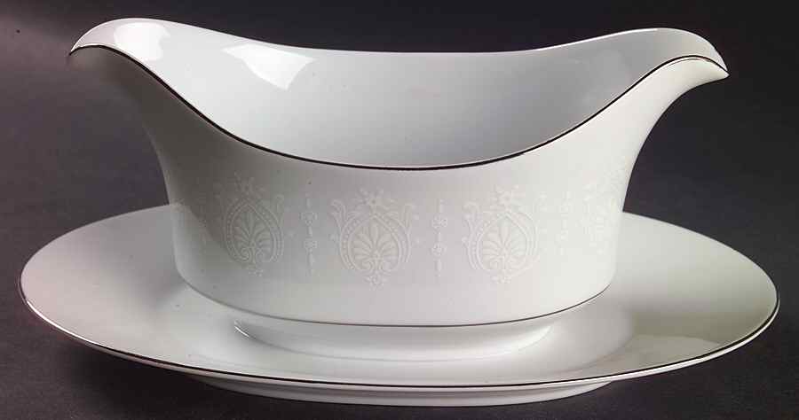 Princess Gravy Boat with Attached Underplate by Crown Empire-1