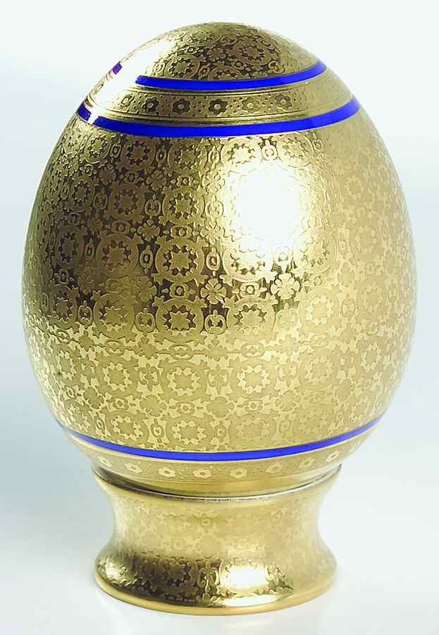 Byzance Blue Egg and Stand by Ceralene-1