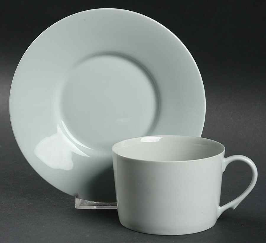 Celadon Flat Cup & Saucer Set by Ceralene-1