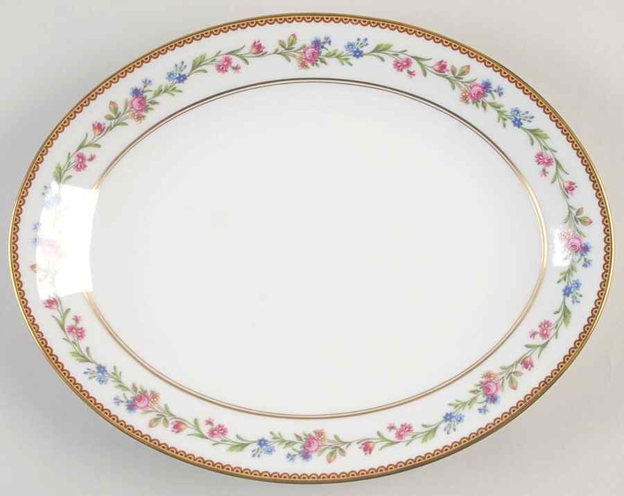 Country Flowers 12" Oval Serving Platter by Ceralene-1