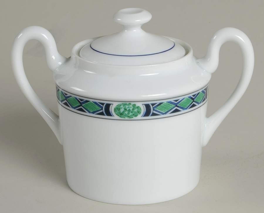 Esmeralda Sugar Bowl & Lid by Ceralene-1