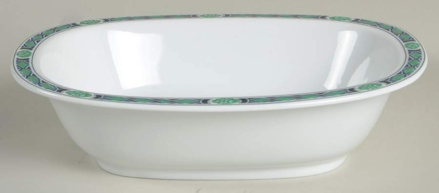 Esmeralda 9" Oval Vegetable Bowl by Ceralene-1