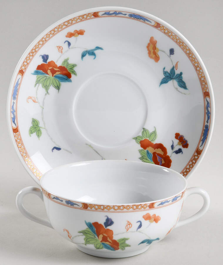 Hokusai  Flat Cream Soup Bowl & Saucer Set by Ceralene-1