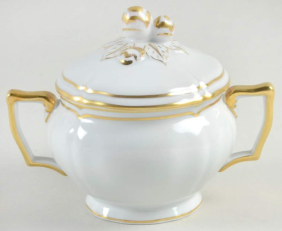 Louis XV Gold Sugar Bowl & Lid by Ceralene-1