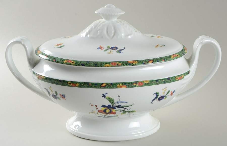 Louviers (White Background) Directoire Tureen & Lid by Ceralene-1