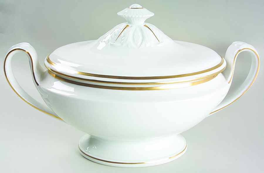 Marie Antoinette (Gold) Directoire Tureen & Lid by Ceralene-1