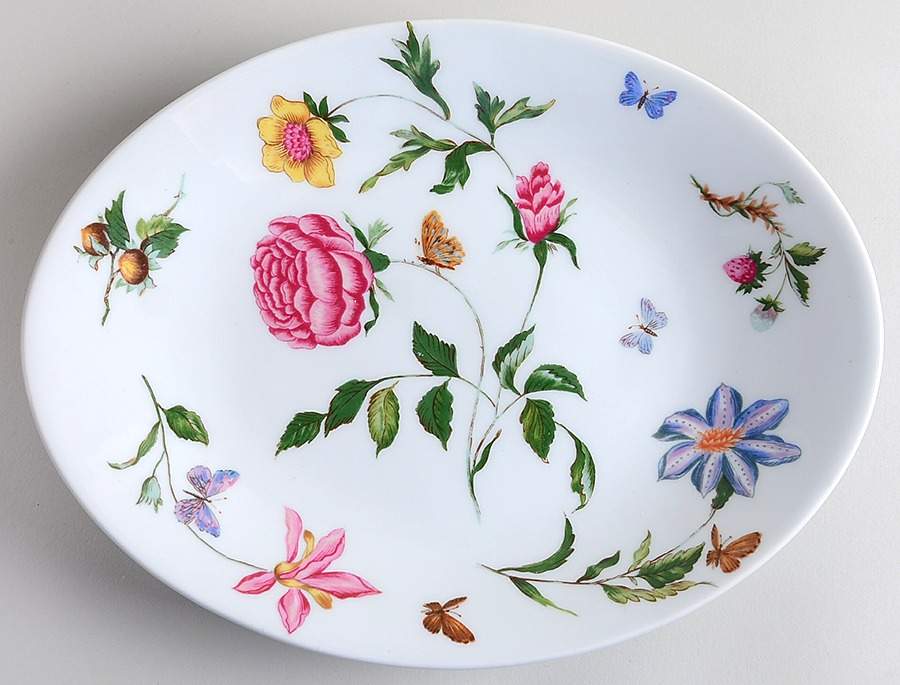 Mon Jardin 10" Oval Serving Platter by Ceralene-1