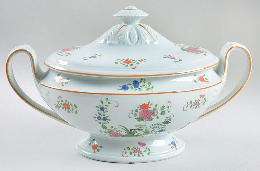 Panier Chinois Celadon Directoire Tureen & Lid by Ceralene-1