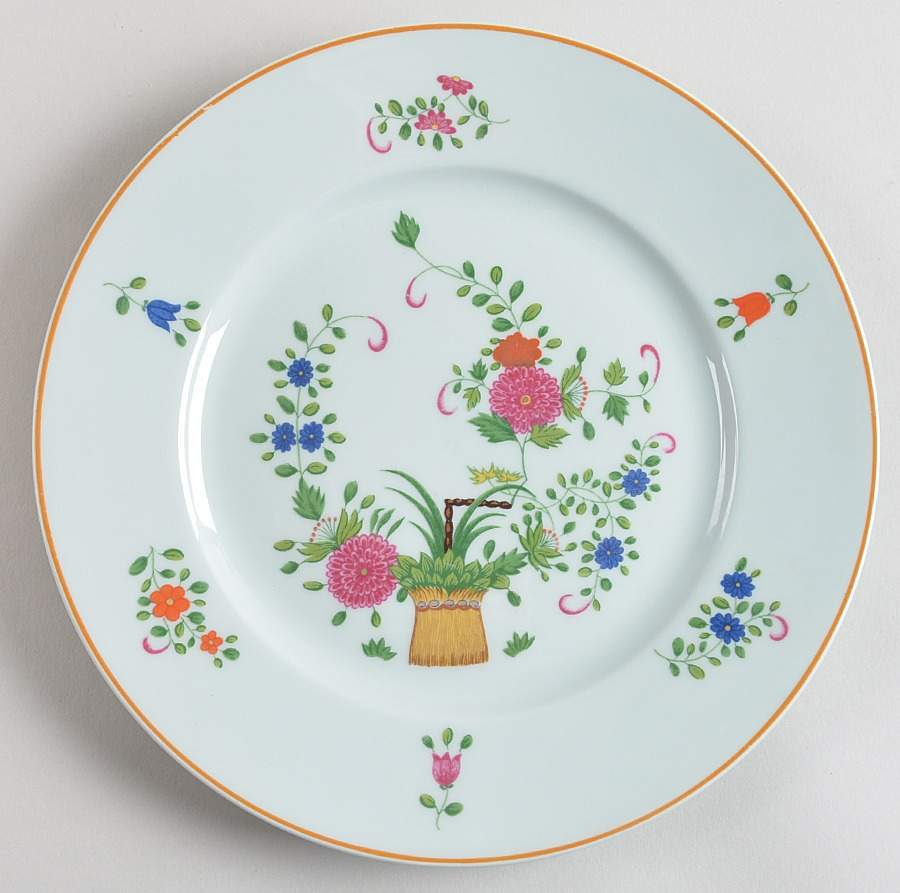 Panier Chinois Celadon Dessert Luncheon Plate by Ceralene-1
