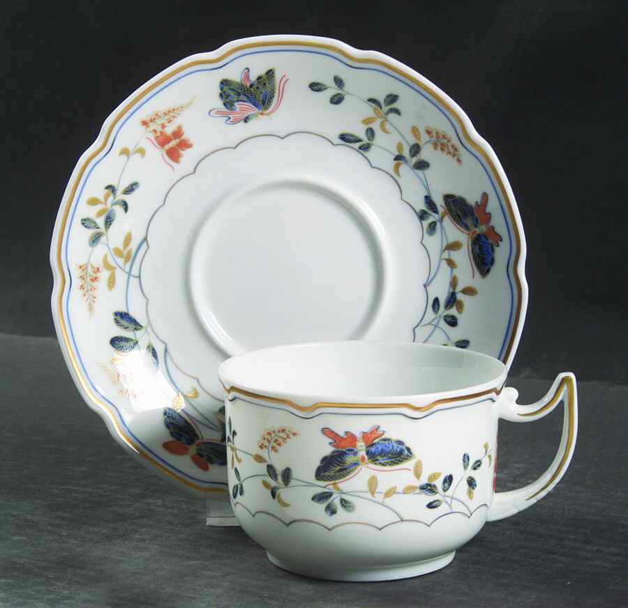 Papillons Flat Cup & Saucer Set by Ceralene-1