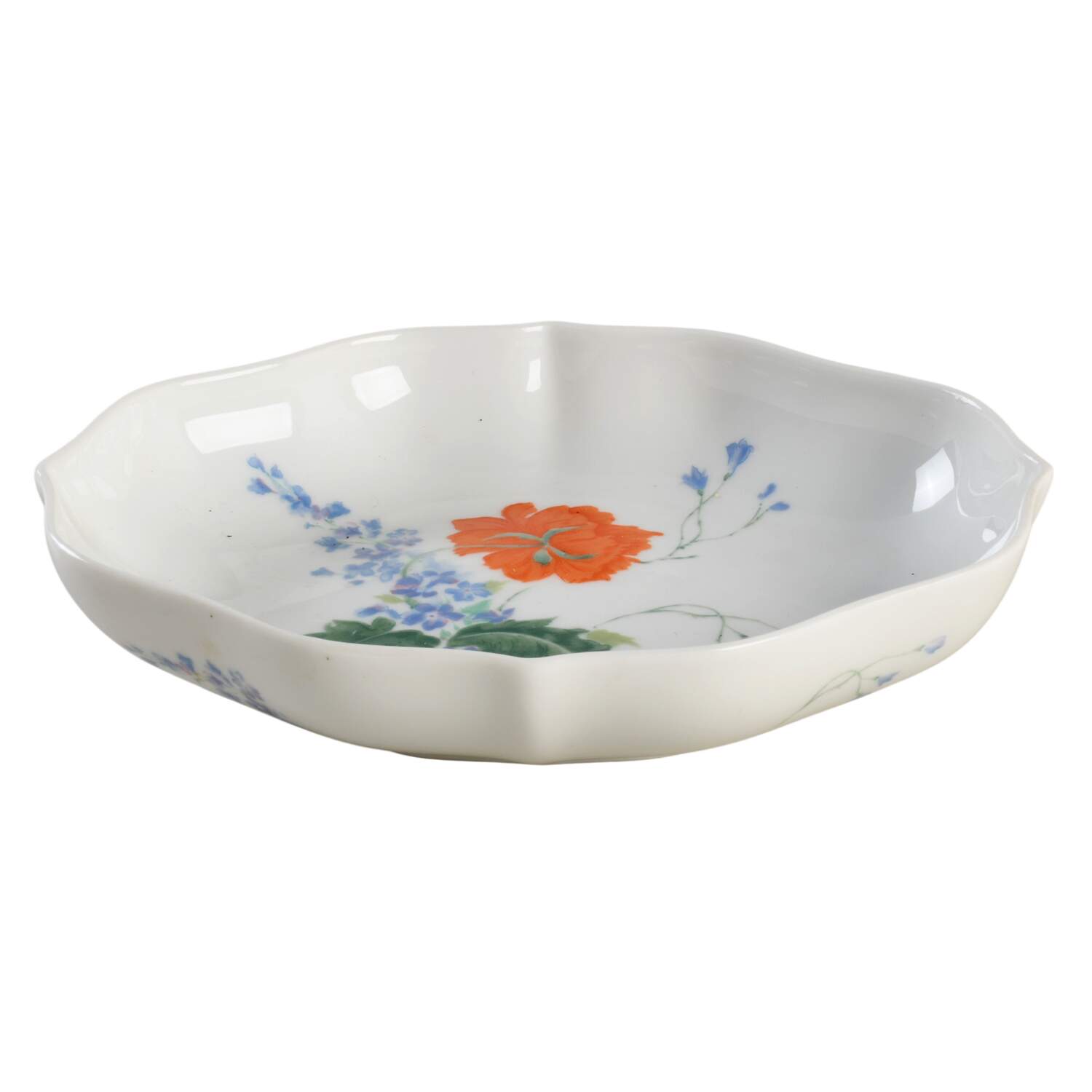 Pavot Poppy Oval Tray, 7" Meissen Cup by Ceralene-1