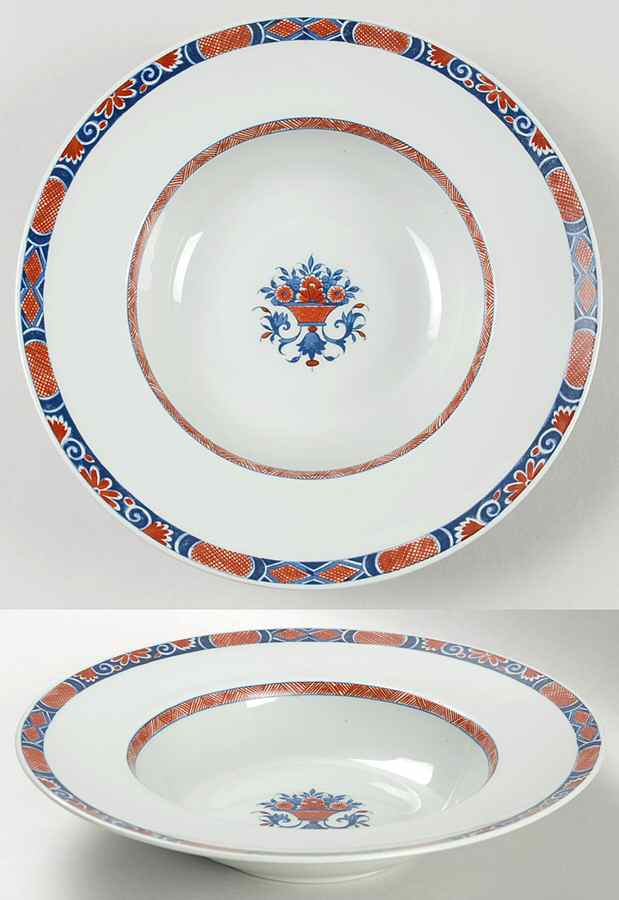 Rouen Celedon Rim Soup Bowl by Ceralene-1