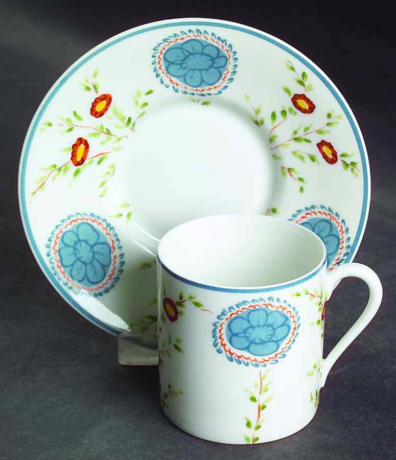 Sarabande Flat Demitasse Cup & Saucer Set by Ceralene-1