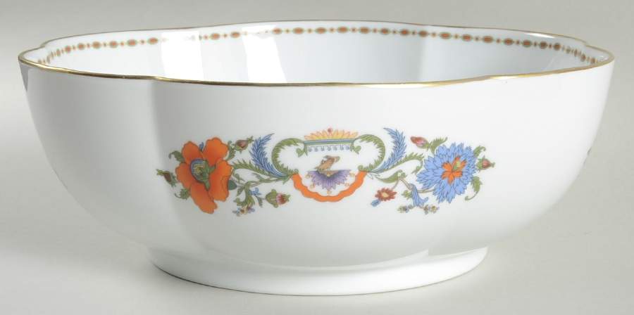Vieux Chine (White) 9" Melon Bowl by Ceralene-1