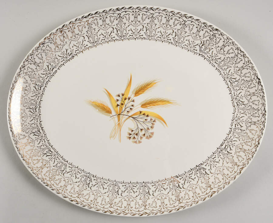 Golden Wheat 15" Oval Serving Platter by Century Service-1