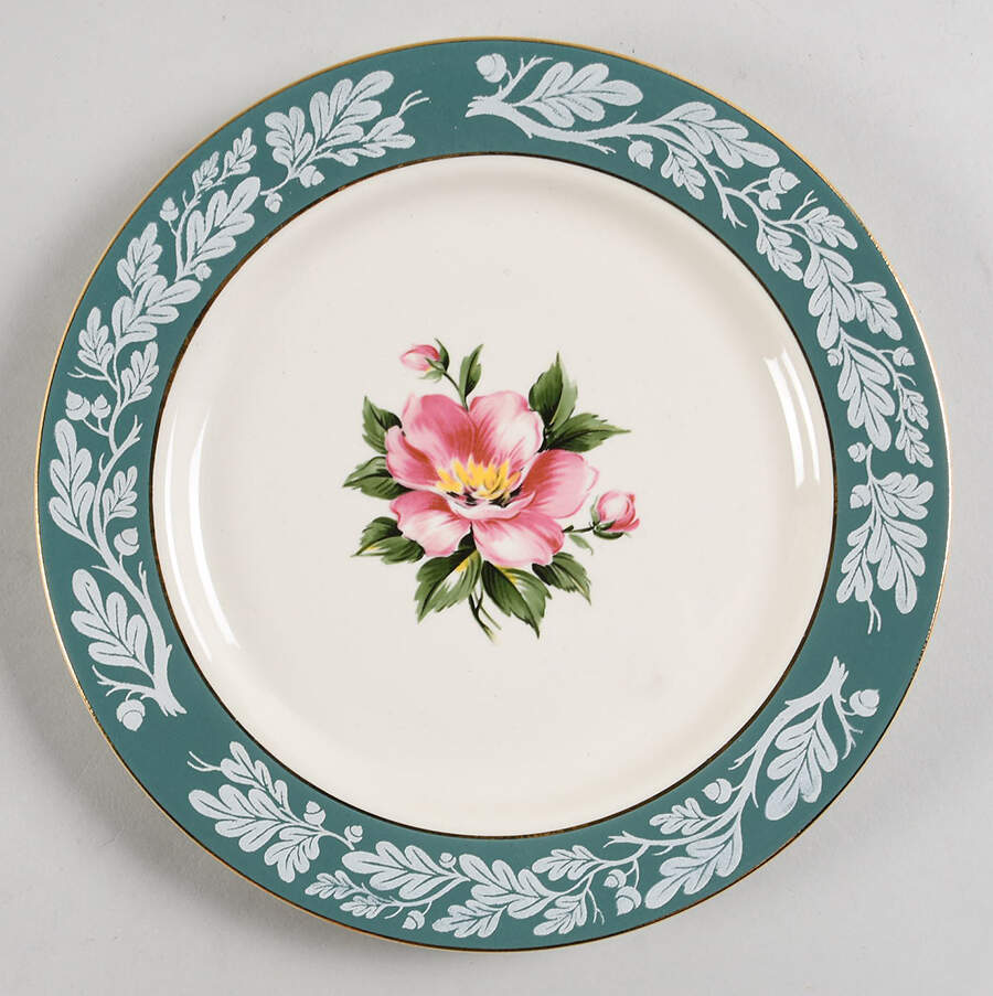 Teal Green (Floral Center) Salad Plate by Century Service-1