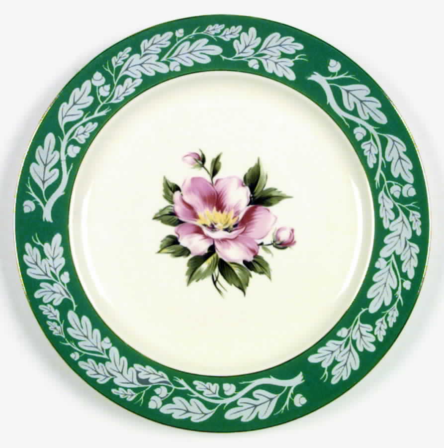 Teal Green (Floral Center) Dinner Plate by Century Service-1