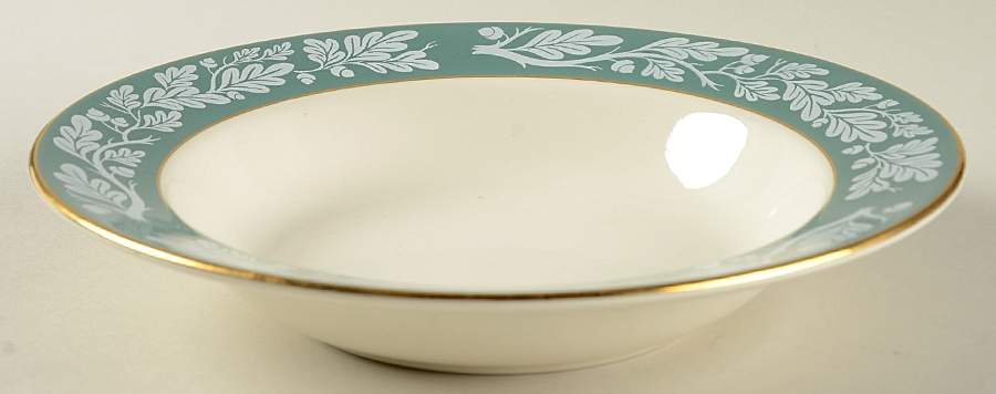 Teal Green (No Floral Center) Rim Soup Bowl by Century Service-1