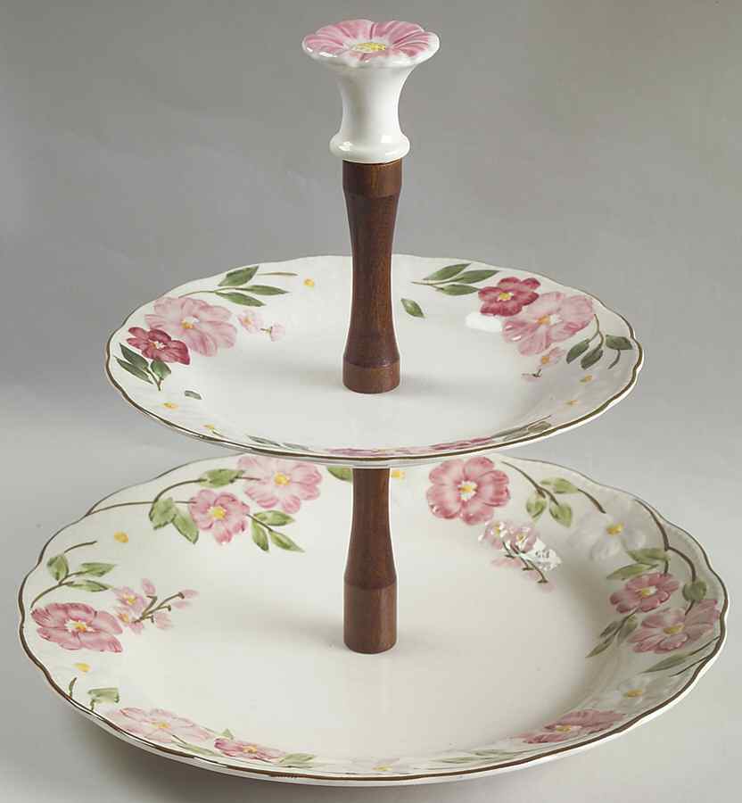 CF1 2 Tiered Serving Tray (Dinner & Salad Plate) by Cameo Florals-1