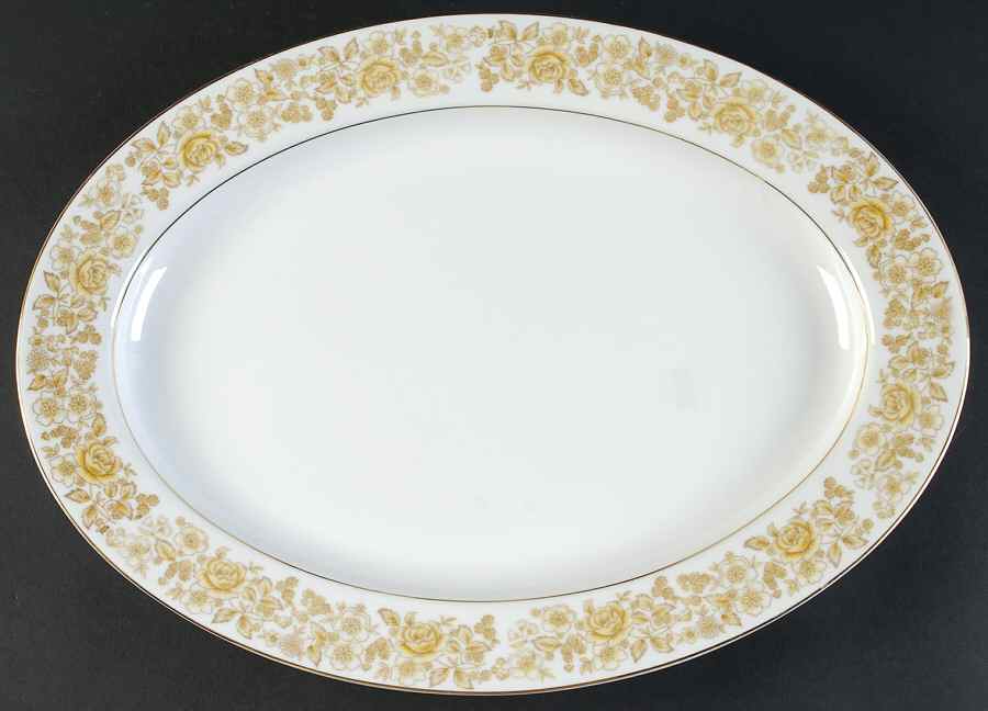 Golden Rose 16" Oval Serving Platter by Chadds Ford-1