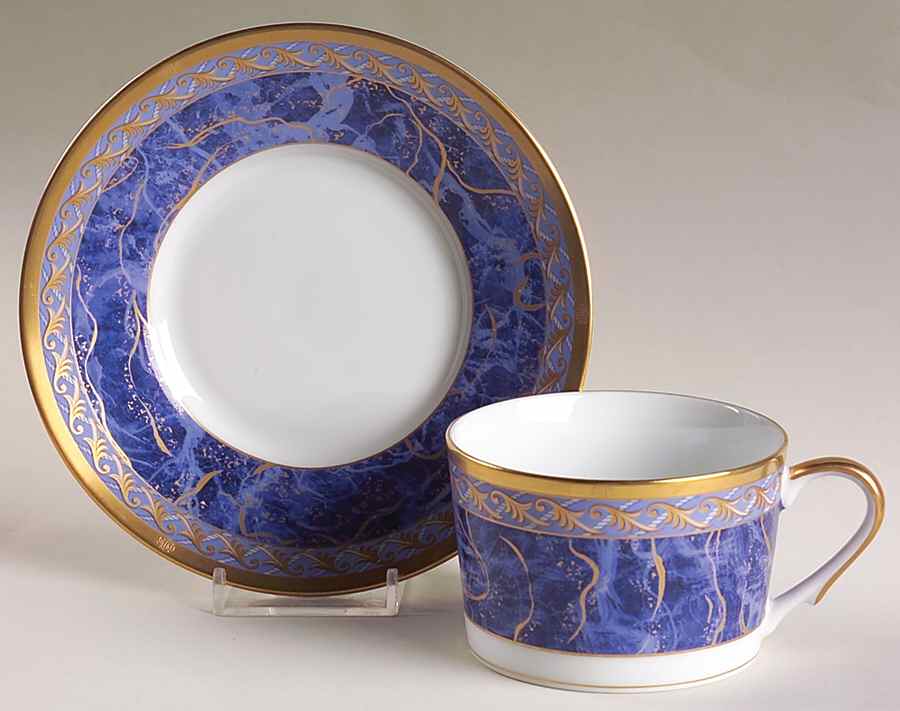 Azure Royale Flat Cup & Saucer Set by Christian Dior-1