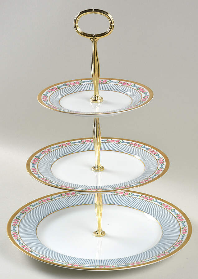Dior Rose 13 7/8"-14 1/4" 3-Tiered Serving Tray(DP,SP,BB) HC by Christian Dior-1
