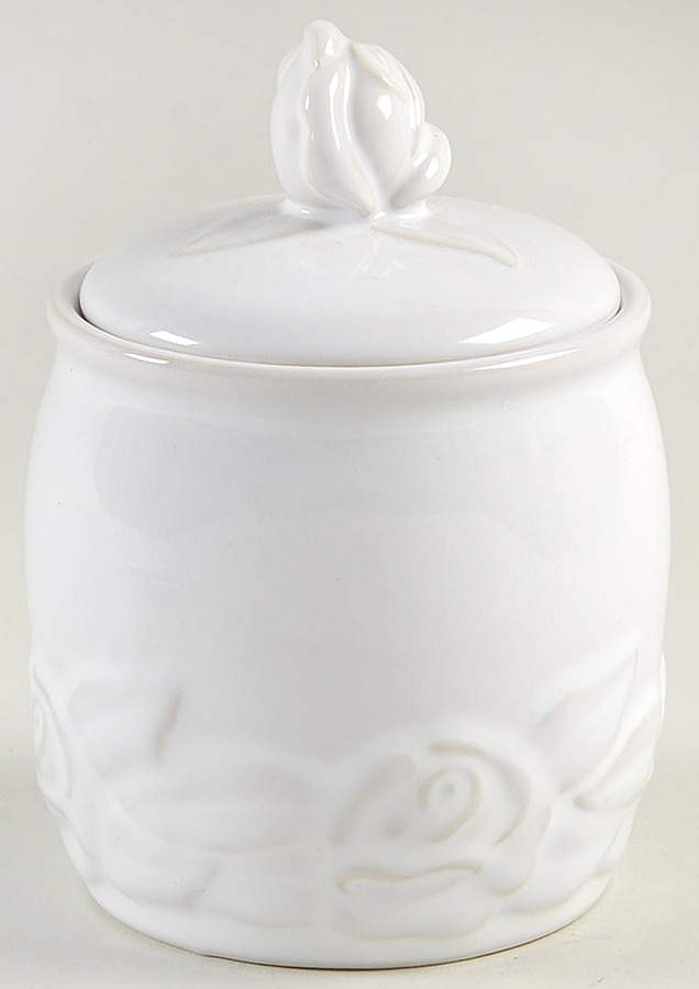 French Country Rose Oyster White Sugar Bowl & Lid by Christian Dior-1