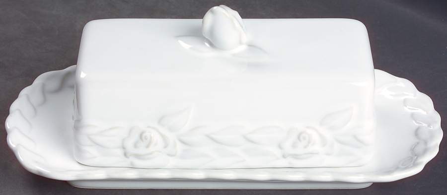 French Country Rose Oyster White 1/4 Lb Covered Butter by Christian Dior-1