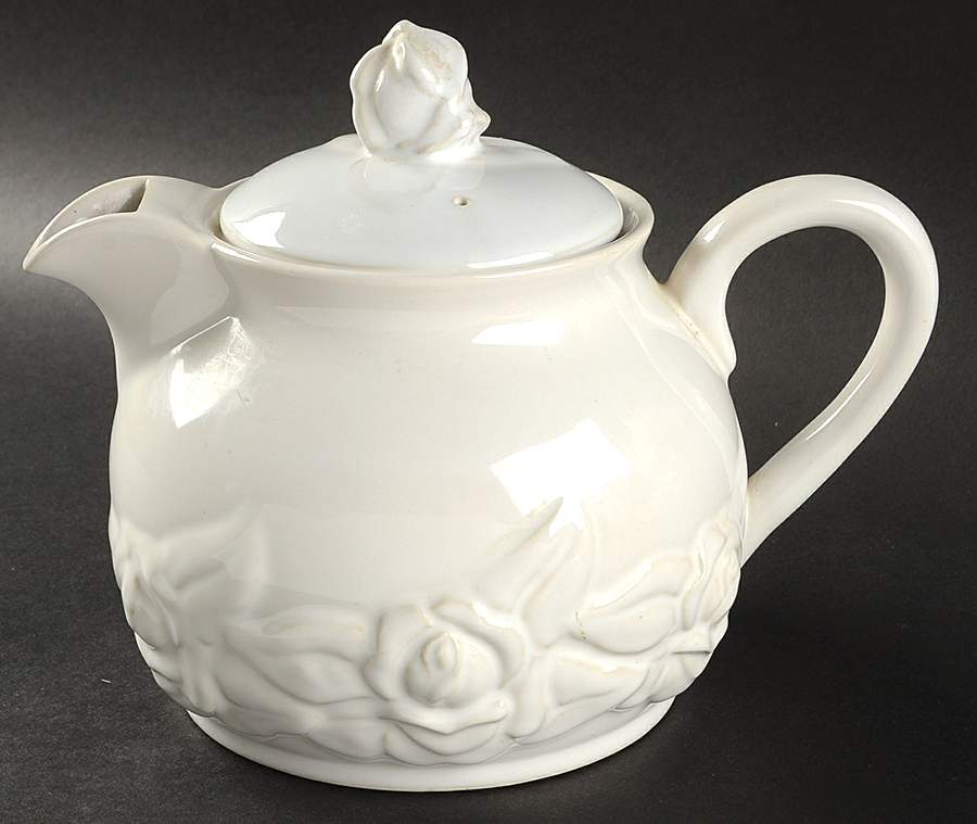French Country Rose Oyster White Teapot & Lid by Christian Dior-1