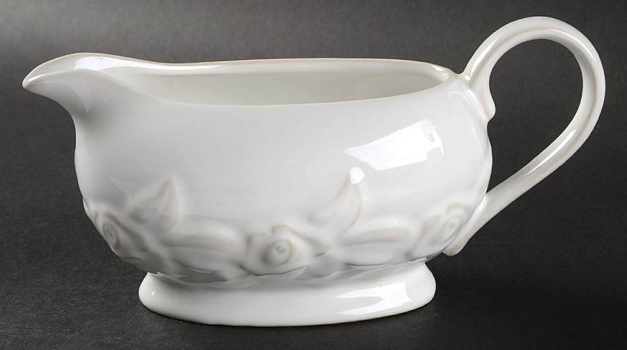 French Country Rose Oyster White Gravy Boat by Christian Dior-1