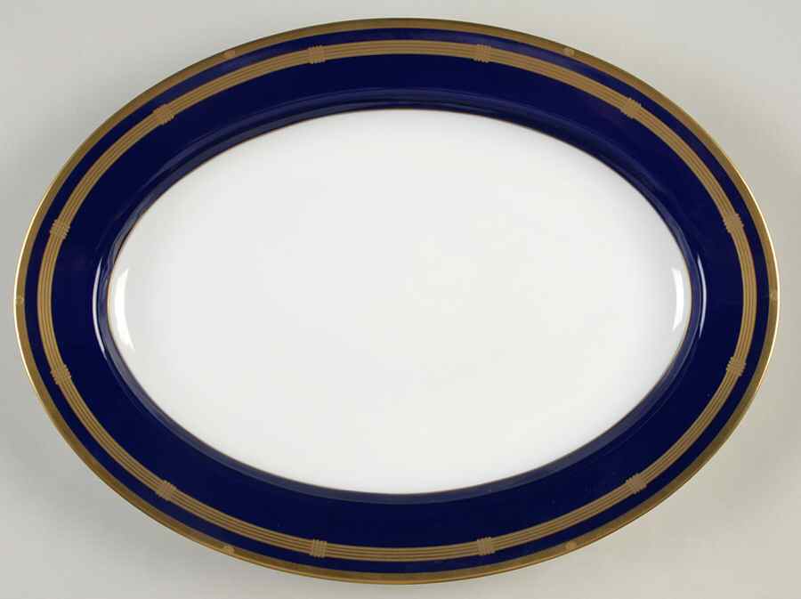 Gaudron Lapis Blue 14" Oval Serving Platter by Christian Dior-1